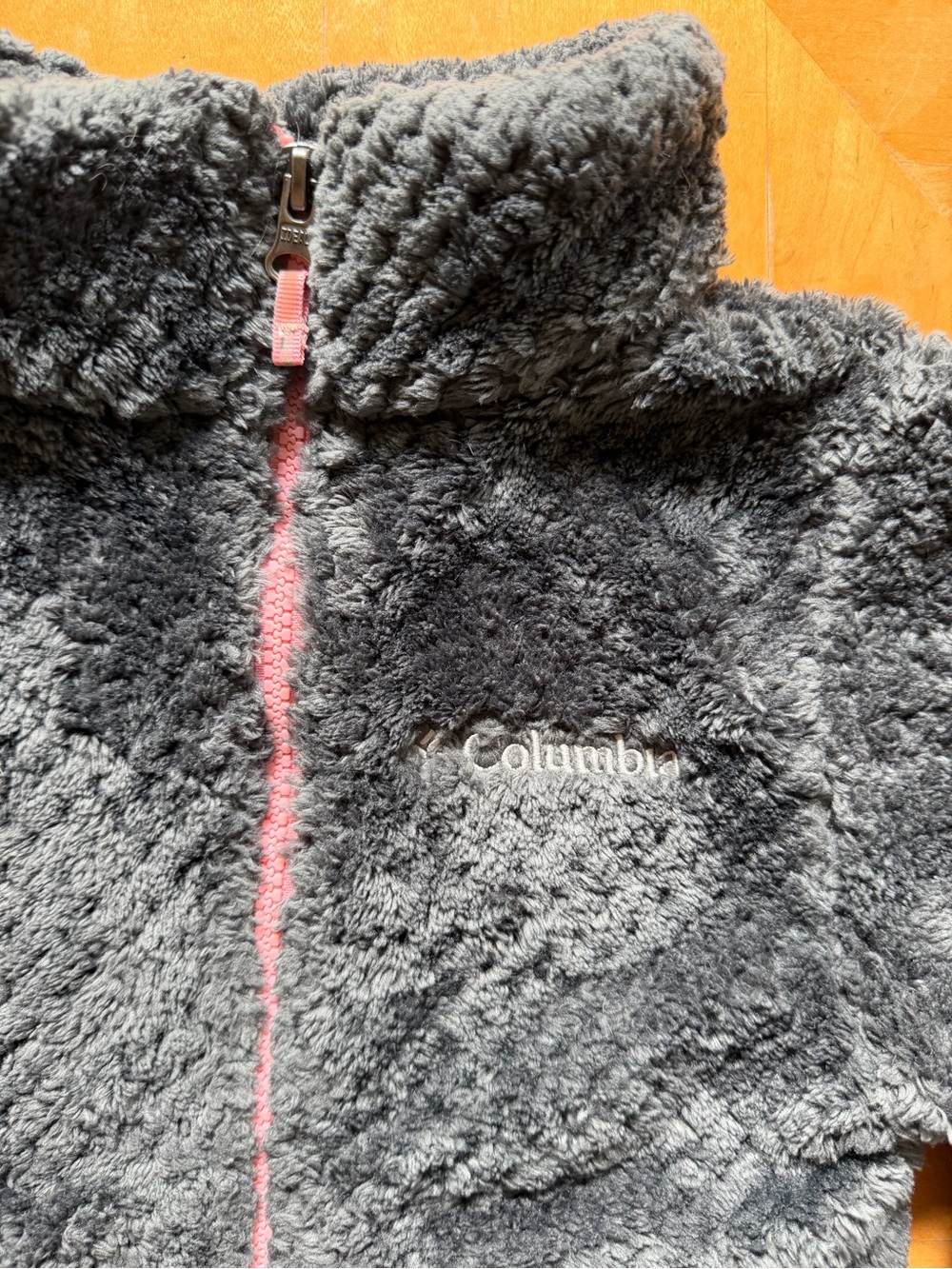 Columbia Fire Side Sherpa Jacket Girls XXS 4/5 Shark Gray Cozy Warm Fall Winter